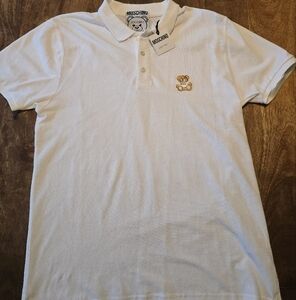 Moschino White Polo Shirt with Classic Collar